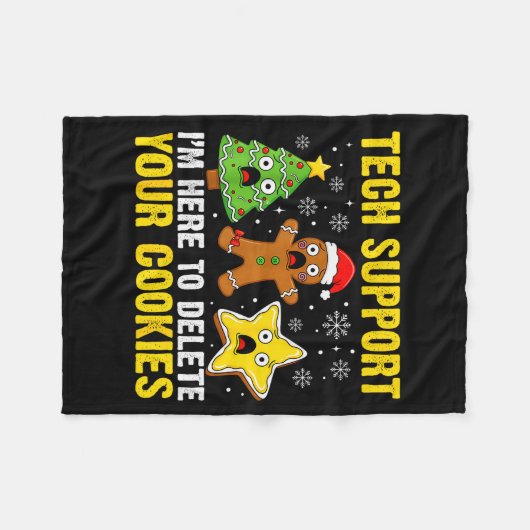 Christmas Tech Suprt Here To Delete Cookies Xmas M Fleecedecke (Vorderseite (Horizontal))