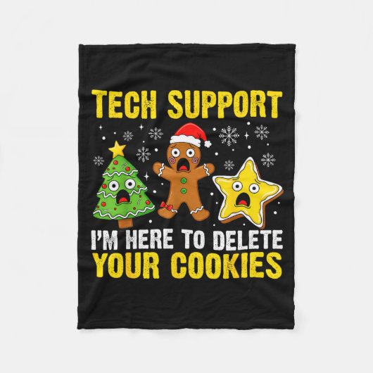 Christmas Tech Suprt Here To Delete Cookies Xmas M Fleecedecke (Vorderseite)