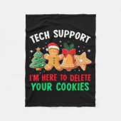Christmas Tech Suprt Here To Delete Cookies Xmas M Fleecedecke (Vorderseite)