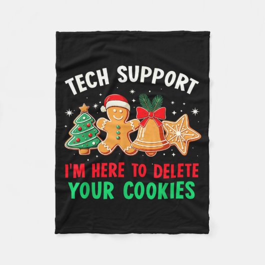 Christmas Tech Suprt Here To Delete Cookies Xmas M Fleecedecke (Vorderseite)