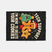 Christmas Tech Suprt Here To Delete Cookies Xmas M Fleecedecke (Vorderseite (Horizontal))