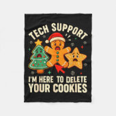 Christmas Tech Suprt Here To Delete Cookies Xmas M Fleecedecke (Vorderseite)