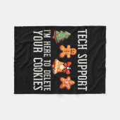 Christmas Tech Suprt Here To Delete Cookies Xmas M Fleecedecke (Vorderseite (Horizontal))