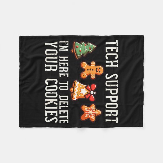 Christmas Tech Suprt Here To Delete Cookies Xmas M Fleecedecke (Vorderseite (Horizontal))