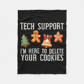 Christmas Tech Suprt Here To Delete Cookies Xmas M Fleecedecke (Vorderseite)