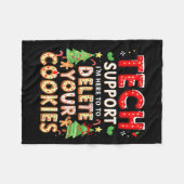 Christmas Tech Suprt Here To Delete Cookies Xmas M Fleecedecke (Vorderseite (Horizontal))