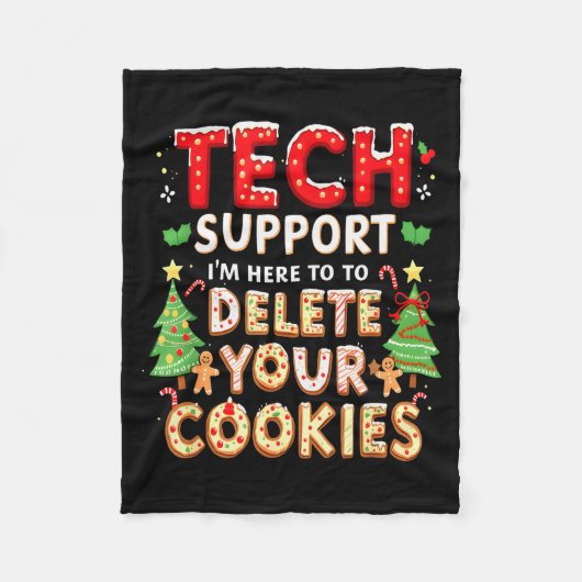 Christmas Tech Suprt Here To Delete Cookies Xmas M Fleecedecke (Vorderseite)
