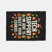 Christmas Tech Suprt Here To Delete Cookies Xmas M Fleecedecke (Vorderseite (Horizontal))