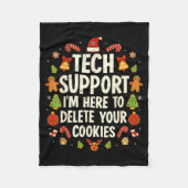 Christmas Tech Suprt Here To Delete Cookies Xmas M Fleecedecke (Vorderseite)