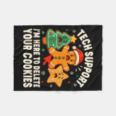 Christmas Tech Suprt Here To Delete Cookies Xmas M Fleecedecke (Vorderseite (Horizontal))