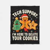 Christmas Tech Suprt Here To Delete Cookies Xmas M Fleecedecke (Vorderseite)