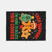 Christmas Tech Suprt Here To Delete Cookies Xmas M Fleecedecke (Vorderseite (Horizontal))
