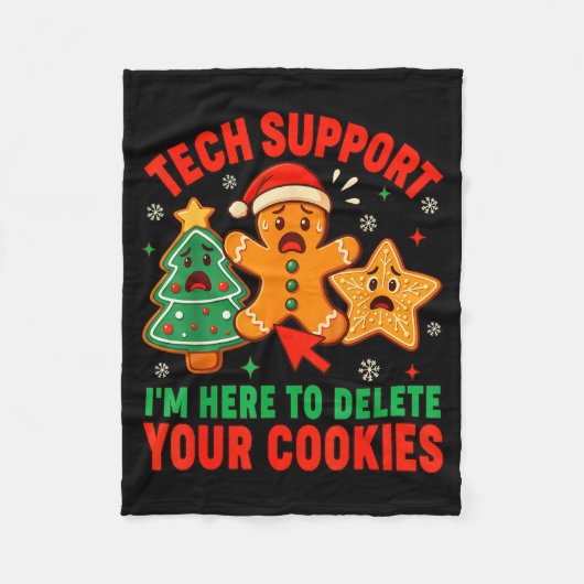 Christmas Tech Suprt Here To Delete Cookies Xmas M Fleecedecke (Vorderseite)