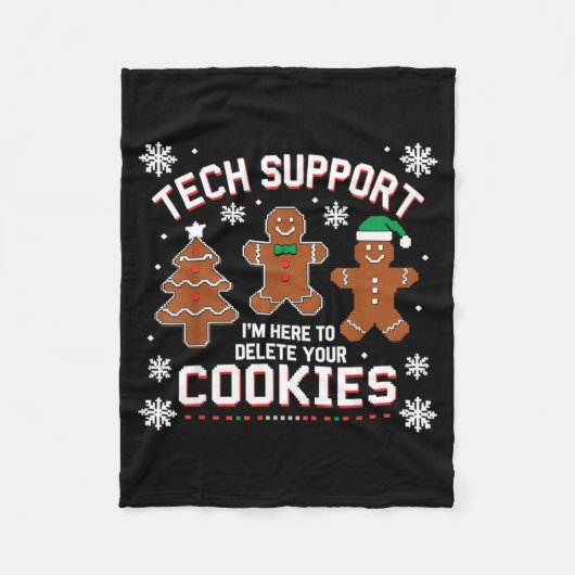 Christmas Tech Suprt Here To Delete Cookies Xmas M Fleecedecke (Vorderseite)