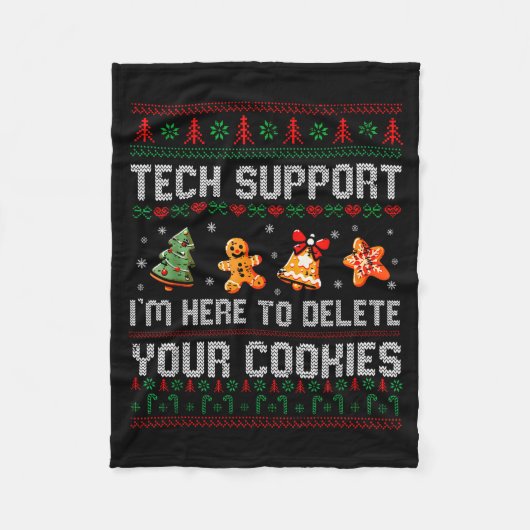 Christmas Tech Suprt Here To Delete Cookies Xmas M Fleecedecke (Vorderseite)