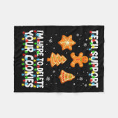 Christmas Tech Suprt Here To Delete Cookies Xmas M Fleecedecke (Vorderseite (Horizontal))