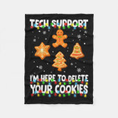 Christmas Tech Suprt Here To Delete Cookies Xmas M Fleecedecke (Vorderseite)