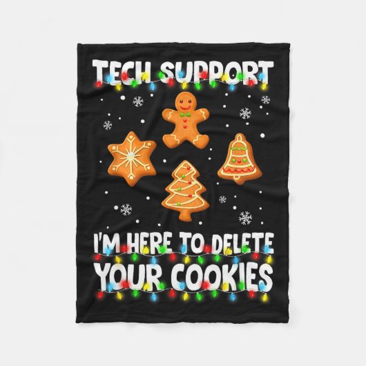 Christmas Tech Suprt Here To Delete Cookies Xmas M Fleecedecke (Vorderseite)