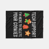 Christmas Tech Suprt Here To Delete Cookies Xmas M Fleecedecke (Vorderseite (Horizontal))