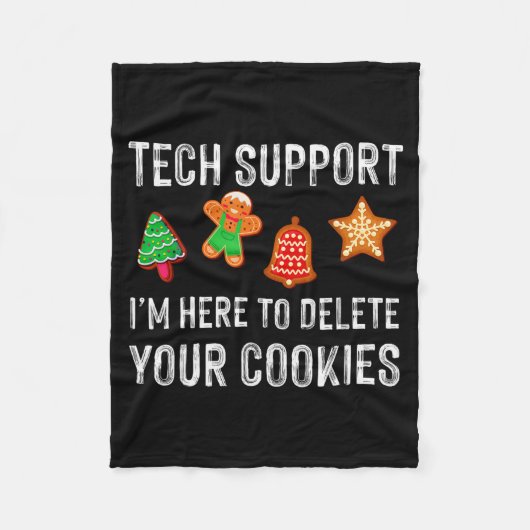 Christmas Tech Suprt Here To Delete Cookies Xmas M Fleecedecke (Vorderseite)