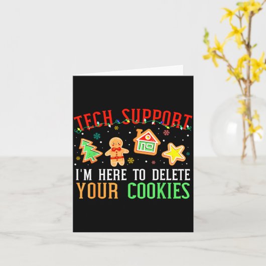 Christmas Tech Suprt Here To Delete Cookies Xmas M Karte (Gelbe Blume)
