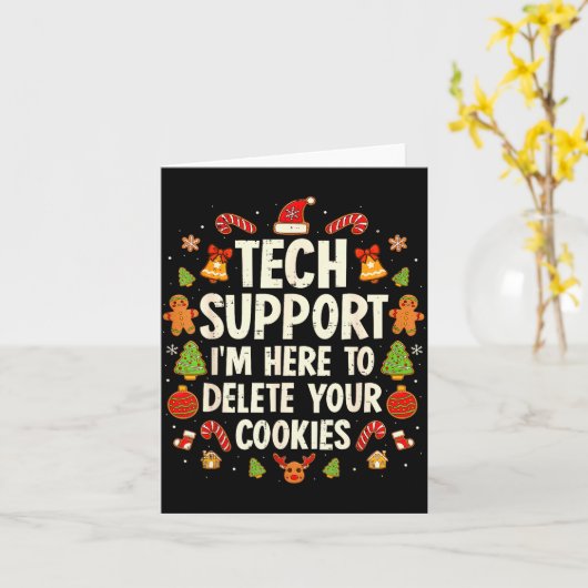 Christmas Tech Suprt Here To Delete Cookies Xmas M Karte (Gelbe Blume)