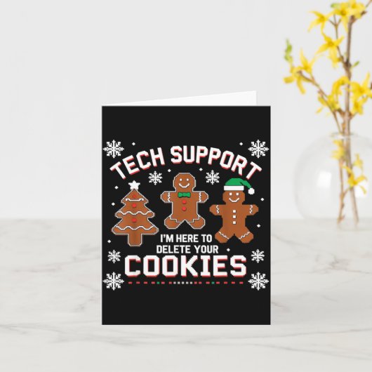 Christmas Tech Suprt Here To Delete Cookies Xmas M Karte (Gelbe Blume)