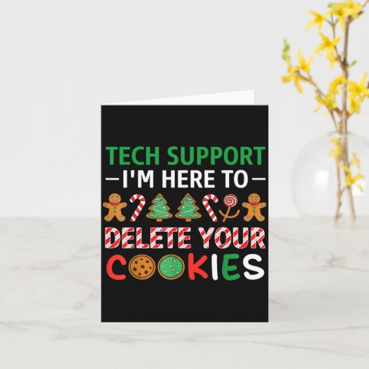 Christmas Tech Suprt Here To Delete Cookies Xmas M Karte (Gelbe Blume)