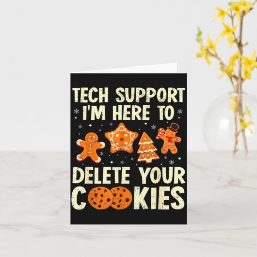 Christmas Tech Suprt Here To Delete Cookies Xmas M Karte (Gelbe Blume)