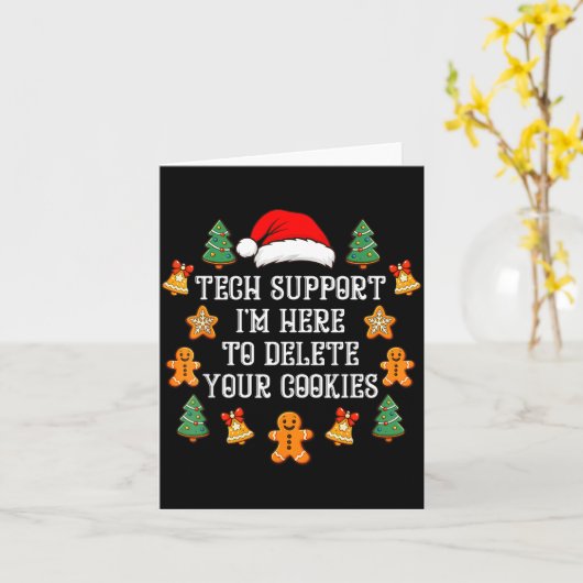 Christmas Tech Suprt Here To Delete Cookies Xmas M Karte (Gelbe Blume)