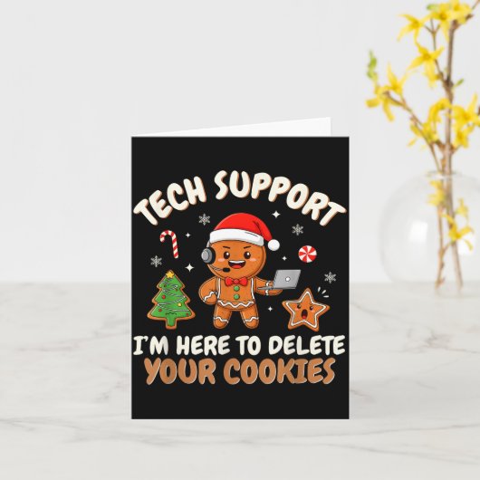 Christmas Tech Suprt Here To Delete Cookies Xmas M Karte (Gelbe Blume)