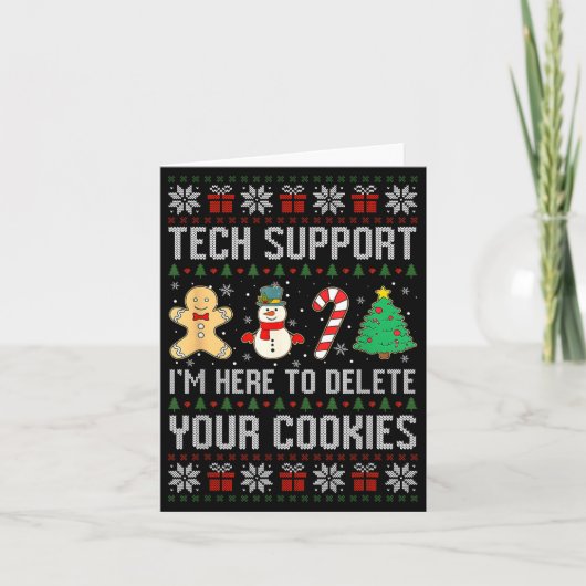 Christmas Tech Suprt Here To Delete Cookies Xmas M Karte (Vorderseite)