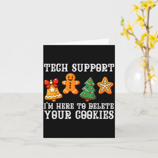 Christmas Tech Suprt Here To Delete Cookies Xmas M Karte (Gelbe Blume)