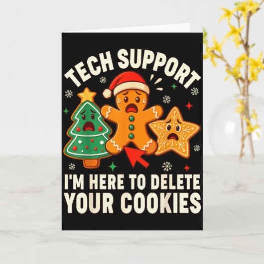 Christmas Tech Suprt Here To Delete Cookies Xmas M Karte (Gelbe Blume)