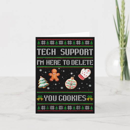 Christmas Tech Suprt Here To Delete Cookies Xmas M Karte (Vorderseite)