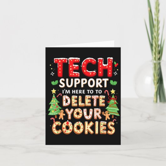Christmas Tech Suprt Here To Delete Cookies Xmas M Karte (Vorderseite)
