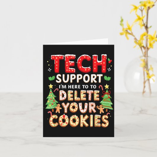Christmas Tech Suprt Here To Delete Cookies Xmas M Karte (Gelbe Blume)
