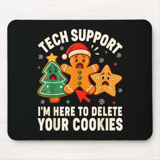 Christmas Tech Suprt Here To Delete Cookies Xmas M Mousepad (Vorne)