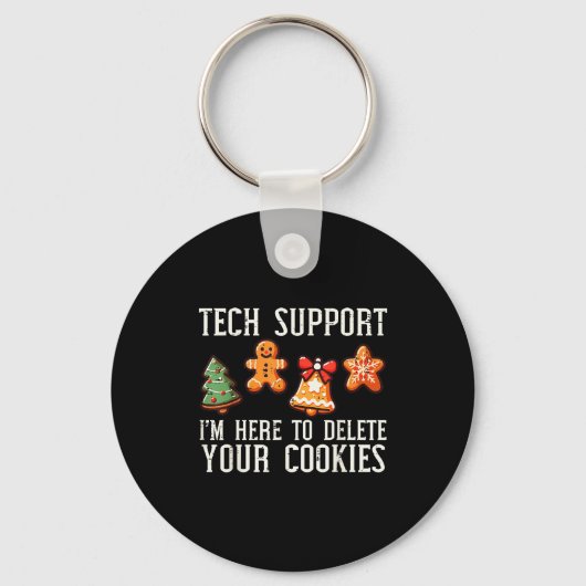 Christmas Tech Suprt Here To Delete Cookies Xmas M Schlüsselanhänger (Vorderseite)