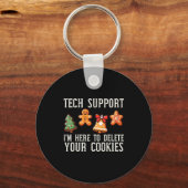 Christmas Tech Suprt Here To Delete Cookies Xmas M Schlüsselanhänger (Vorderseite)