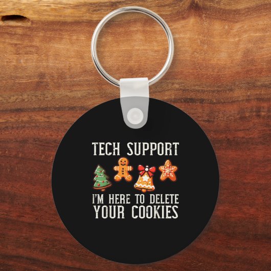 Christmas Tech Suprt Here To Delete Cookies Xmas M Schlüsselanhänger (Vorderseite)