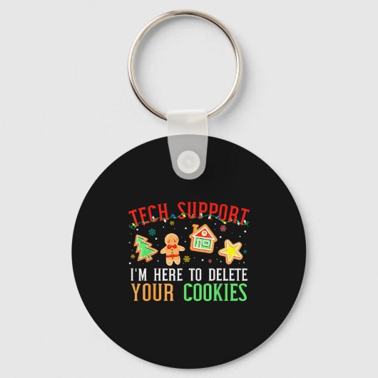 Christmas Tech Suprt Here To Delete Cookies Xmas M Schlüsselanhänger (Vorderseite)