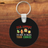 Christmas Tech Suprt Here To Delete Cookies Xmas M Schlüsselanhänger (Vorderseite)