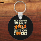Christmas Tech Suprt Here To Delete Cookies Xmas M Schlüsselanhänger (Vorderseite)