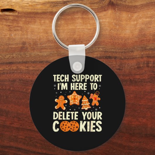 Christmas Tech Suprt Here To Delete Cookies Xmas M Schlüsselanhänger (Vorderseite)
