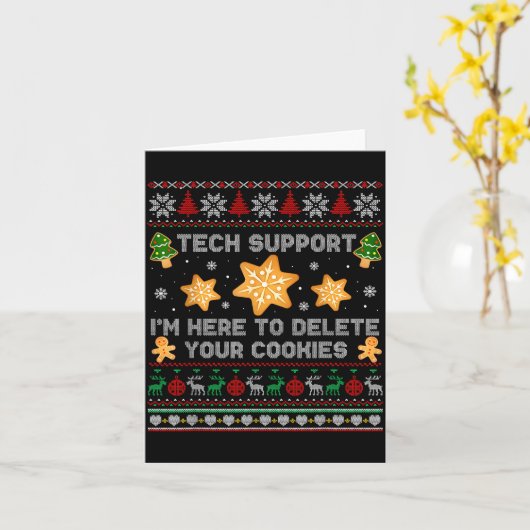 Christmas Tech Suprt Here To Delete Cookies Xmas P Karte (Gelbe Blume)