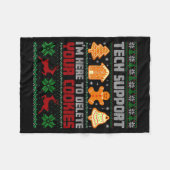 Christmas Tech Suprt I'm Here To Delete Cookies Me Fleecedecke (Vorderseite (Horizontal))