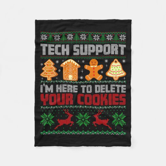 Christmas Tech Suprt I'm Here To Delete Cookies Me Fleecedecke (Vorderseite)
