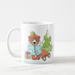 Christmas Teddy Bar Couple mit Geschenk Kaffeetasse