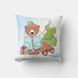 Christmas Teddy Bar Couple mit Geschenk Kissen